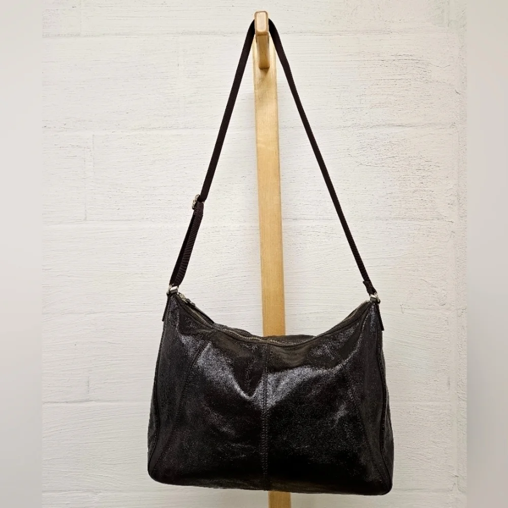 Kate Spade Wrinkled Leather Diaper Bag in Dark Hickory Brown
